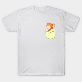 Pomeranian dog cute puppy in pocket t-shirt T-Shirt